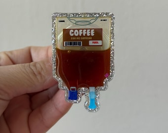 Coffee IV Bag Shaker ID Holder | Medical Shaker | Retractable Work Accessory