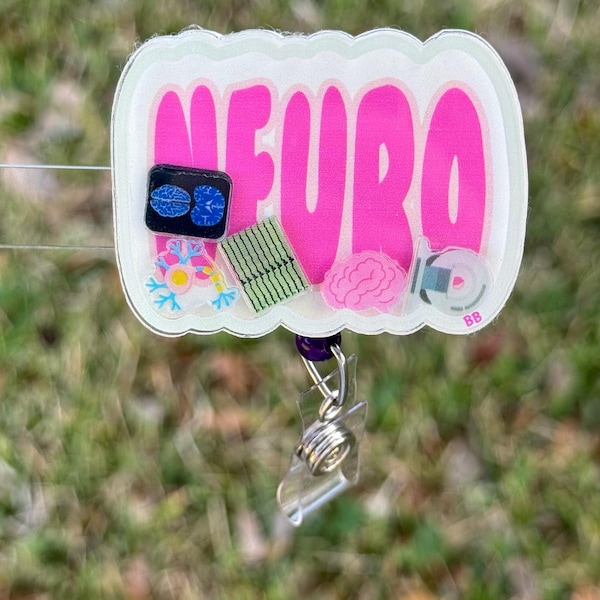 Neuro Badge Reel • Neurology ID Holder • Medical Shaker Reel