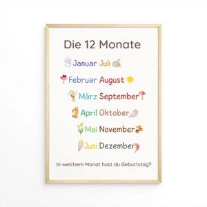 I 12 mesi - Poster didattici per bambini