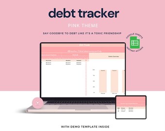 Debt Payoff Tracker: Loan & Credit Card Planner (Google Sheets)