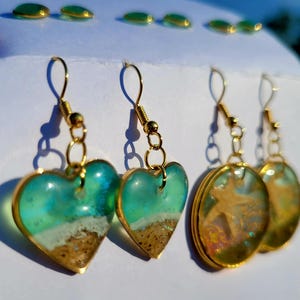 Beach Resin Earrings: Ocean Inspired Coastal Jewelry