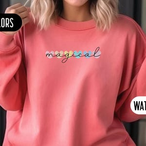 Magical Disney Embroidery Comfort Colors Sweatshirt Disney Embroidered Sweater Disney Trip Disney Vacation Magic Kingdom Mickey Mouse