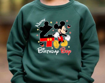Personalized Mickey Mouse Birthday Boy Sweatshirt Disney Birthday Sweatshirt Mickey Mouse Party Kids Birthday Family Disney Birthday Trip