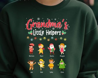 Christmas Grandma Sweatshirt Custom Nana Sweater Mimi Granny Gigi Grandma Mom Personalized Gift Christmas Baking Holiday Sweatshirt