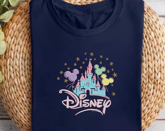 Disney Vacation Embroidery Comfort Colors Shirt Disney Trip Embroidered Shirt Disney World Matching Shirts Disney Castle Magic Kingdom