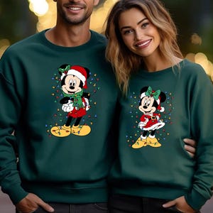 Mickey Minnie Mouse Christmas Sweatshirt Disney Christmas Vacation Family Matching Sweaters Couple Matching Disney Christmas Crew