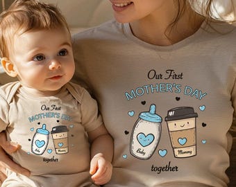 First Mothers Day Matching Shirts Mothers Day Gift New Mom Gift 1st Mothers Day Gift Mothers Day Baby First Time Grandma Mommy and Me