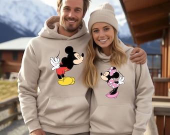 Disney Matching Couple Hoodies Wedding Anniversary Disney Vacation Mickey Mouse Minnie Mouse Disney Pullover Husband and Wife Gifts