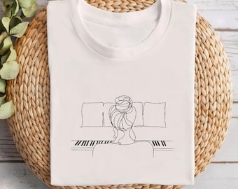 Pianist Gift Embroidery Shirt Piano Teacher Gift Music Lover Shirt Music Teacher Comfort Colors Embroidered Shirt Music Shirt Piano Gifts