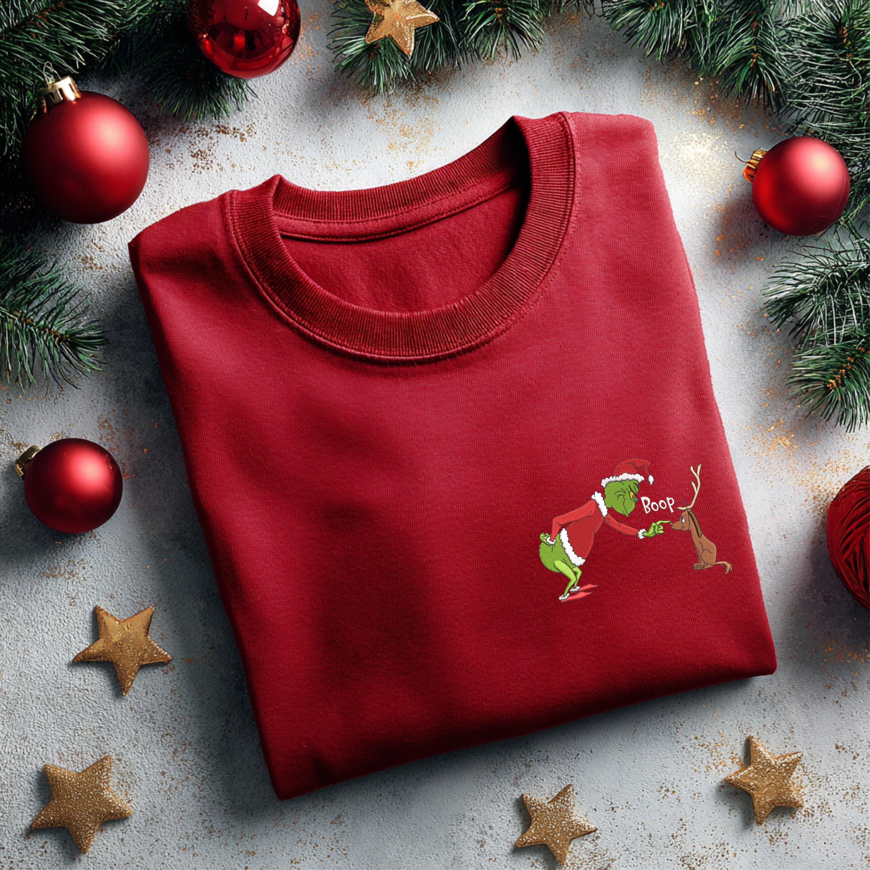 Grinch Max Christmas Embroidery Sweatshirt Merry Grinchmas the Grinch ...