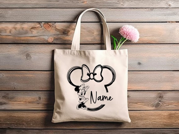 Custom Disney Tote Bag Name Tote Bag Personalized Tote Bag Disney Shoulder Bag Custom Gift Make Your Own Tote Bag Custom Bag Disney Gifts