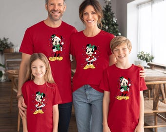 Disney Christmas Matching Family Shirts Mickey Mouse Minnie Mouse Disney Trip Christmas Family Vacation Disneyland Disneyworld Couple Shirts
