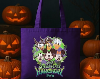 Halloween Disney Tote Bag Mickey Mouse Trick Or Treat Kids Halloween Gift Spooky Season Halloween Treat Bags Mickey and Friends Bag