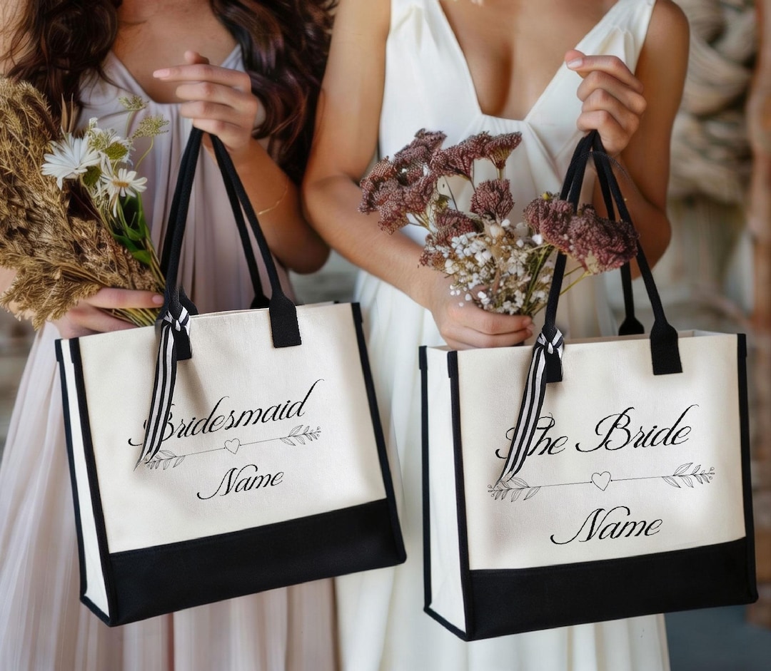 Custom Bridal Party Wedding Bag Wedding Tote Bag Bride Bridesmade Tote ...