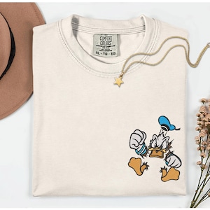 Donald Duck Embroidery Shirt Disney Comfort Colors Shirt Disney Trip Embroidered Shirt Disney World Disneyland Vacation Donald Duck Shirt