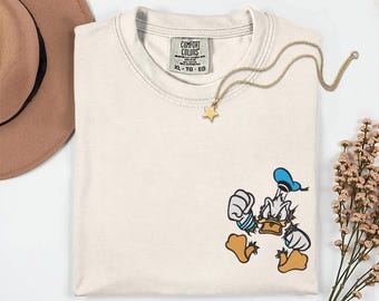 Donald Duck Embroidery Shirt Disney Comfort Colors Shirt Disney Trip Embroidered Shirt Disney World Disneyland Vacation Donald Duck Shirt