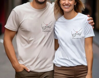 Custom Name Couple Matching Shirts Anniversary Gift Pinky Promise Wedding Anniversary Engagement Gifts Mothers Day Mother and Daughter