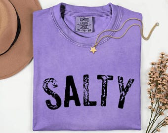 Salty Shirt Comfort Colors Summer Shirt Beach Party Vacation Shirt Stay Salty Tropical Ocean Coastal Cowgirl Summer Vibes Beach Vibes