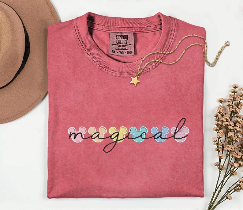 Disney Vacation Magic Kingdom Embroidery Shirt Magical Comfort Colors Shirt Disney Trip Embroidered Shirt Disney World Matching Shirts image 2