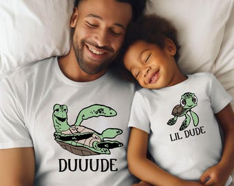 Disney Fathers Day Matching Shirts Dad and Son Shirts Matching Turtles Turtle Shirt Fathers Day Gifts Husband Gift Daddy and Me Shirts Dude