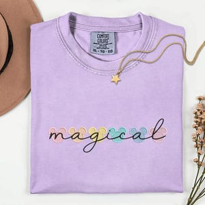Disney Vacation Magic Kingdom Embroidery Shirt Magical Comfort Colors Shirt Disney Trip Embroidered Shirt Disney World Matching Shirts image 1
