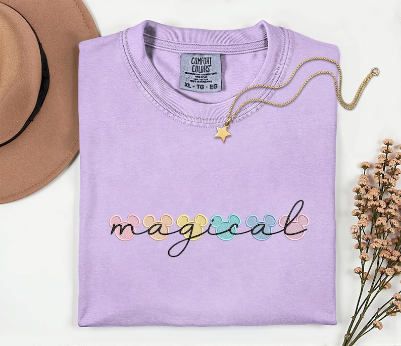Disney Vacation Magic Kingdom Embroidery Shirt Magical Comfort Colors Shirt Disney Trip Embroidered Shirt Disney World Matching Shirts image 1