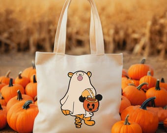 Tigger Halloween Tote Bag Trick or Treat Disney Shoulder Bag Disney Vacation Winnie The Pooh Piglet Eeyore Disney Characters Halloween Bag