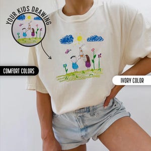 Kids Drawing Shirt Mom Christmas Gift Comfort Colors Shirt Personalized Shirt Gift For Mom Mom Gift from Kids Custom Drawing Shirt