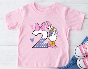Personalized Daisy Duck 2nd Birthday Shirt Disney Birthday 2nd Birthday Party Birthday Girl Second Birthday Disney Kids Shirt Daisy Birthday