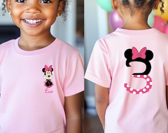 Custom Minnie Mouse Birthday Shirt Kids Birthday Shirt Birthday Girl  Minnie Mouse Party Disney Birthday Personalized Birthday Gifts
