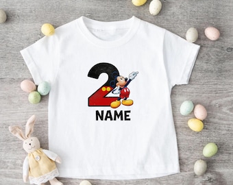 Mickey Mouse Kids Birthday Shirt Custom Disney Birthday Boy Shirt Birthday Family Matching Shirts 2nd Birthday Twodles Birthday Squad