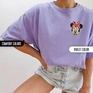 Disney Embroidery Comfort Colors Shirt Minnie Mouse Mickey Mouse Disney Trip Embroidered Shirt Disney World Disney Vacation Matching Shirts