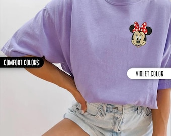 Disney Embroidery Comfort Colors Shirt Minnie Mouse Mickey Mouse Disney Trip Embroidered Shirt Disney World Disney Vacation Matching Shirts