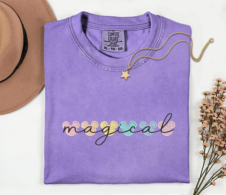 Disney Vacation Magic Kingdom Embroidery Shirt Magical Comfort Colors Shirt Disney Trip Embroidered Shirt Disney World Matching Shirts image 4