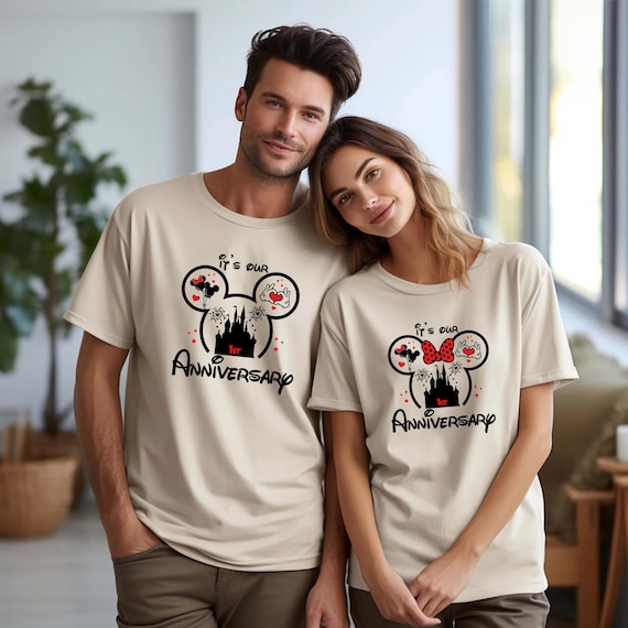 Custom Couple Disney Anniversary Shirts Matching Shirts Anniversary Gift Wedding Anniversary Mickey Mouse Minnie Mouse Disney Wedding