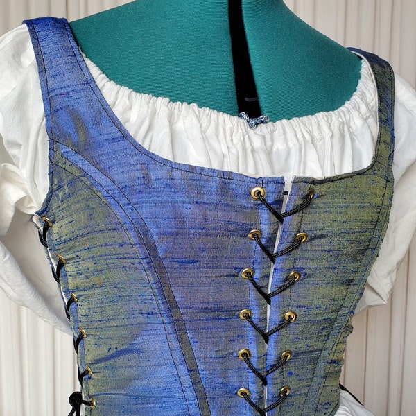 Silk Ladies Bodice - "Luthien" -Bust 37-40 inches -  Waist 29.5-32.5 inches - Ready to Ship -  - Renaissance - Handmade - B1906-12