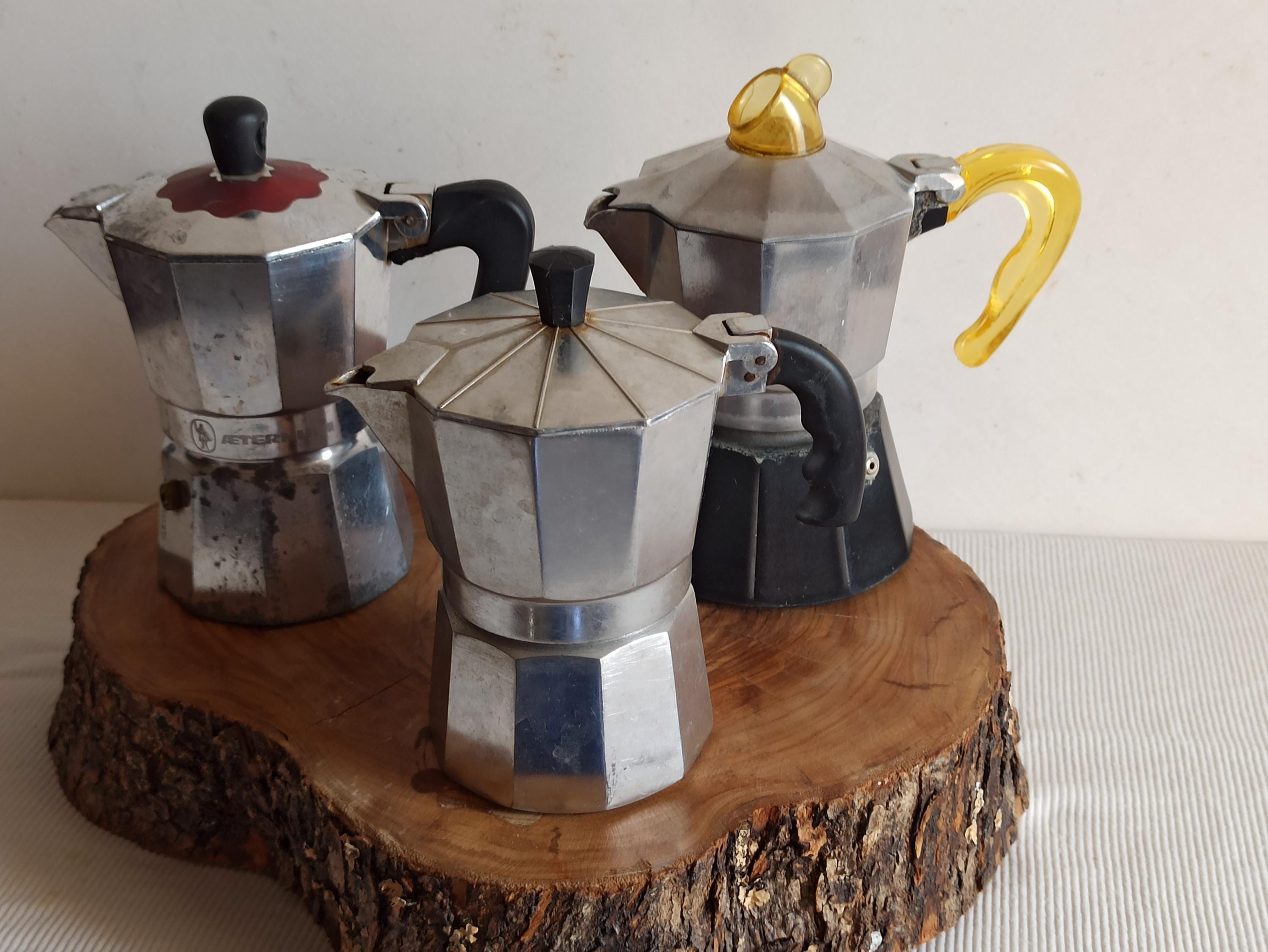 Nice set of four Italian mokapots, three classics and one napoletana
