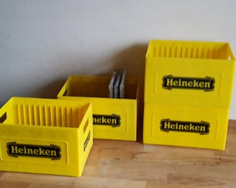 Juego de 4 estanterías para CD de Heineken, años 90