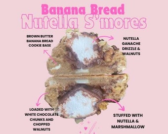 Gourmet Gefülltes Nutella Bananenbrot S'mores Keksrezept