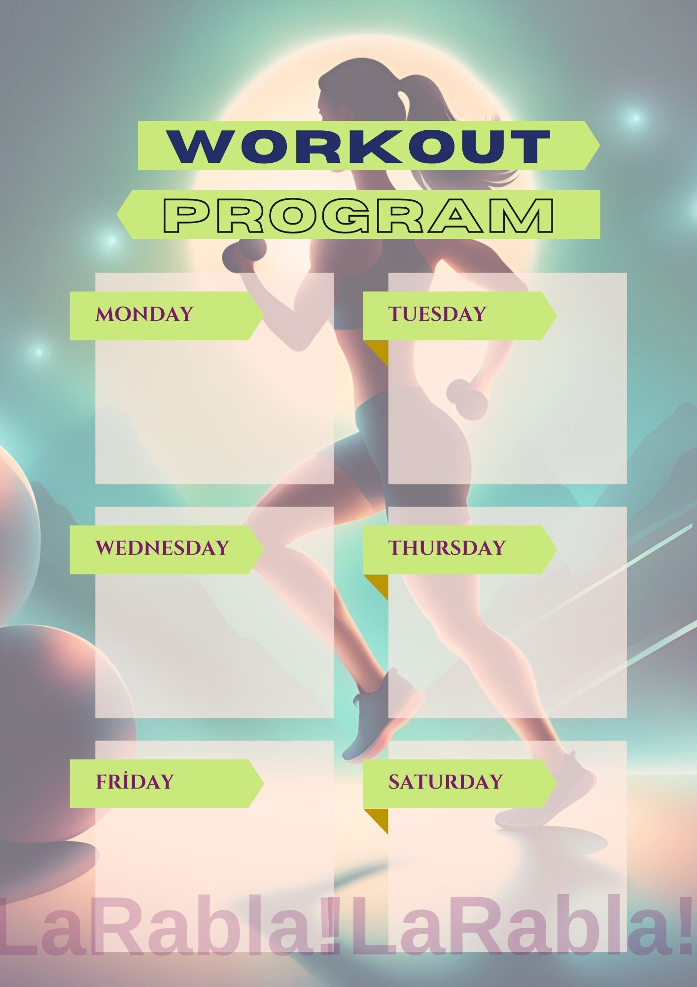 Printable Workout Program - Weekly Fitness Schedule - 7-day Workout ...
