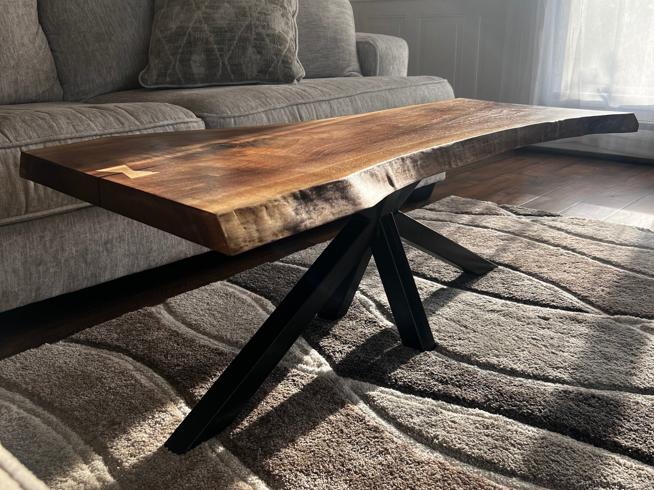 Walnut Coffee Table, Live Edge Walnut, Living Room Table, Handmade