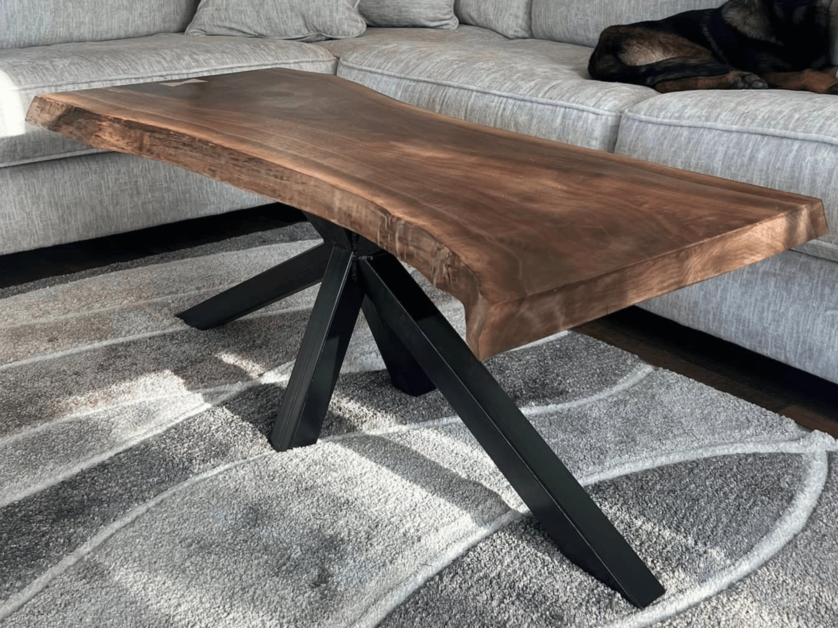 Walnut Coffee Table, Live Edge Walnut, Living Room Table, Handmade