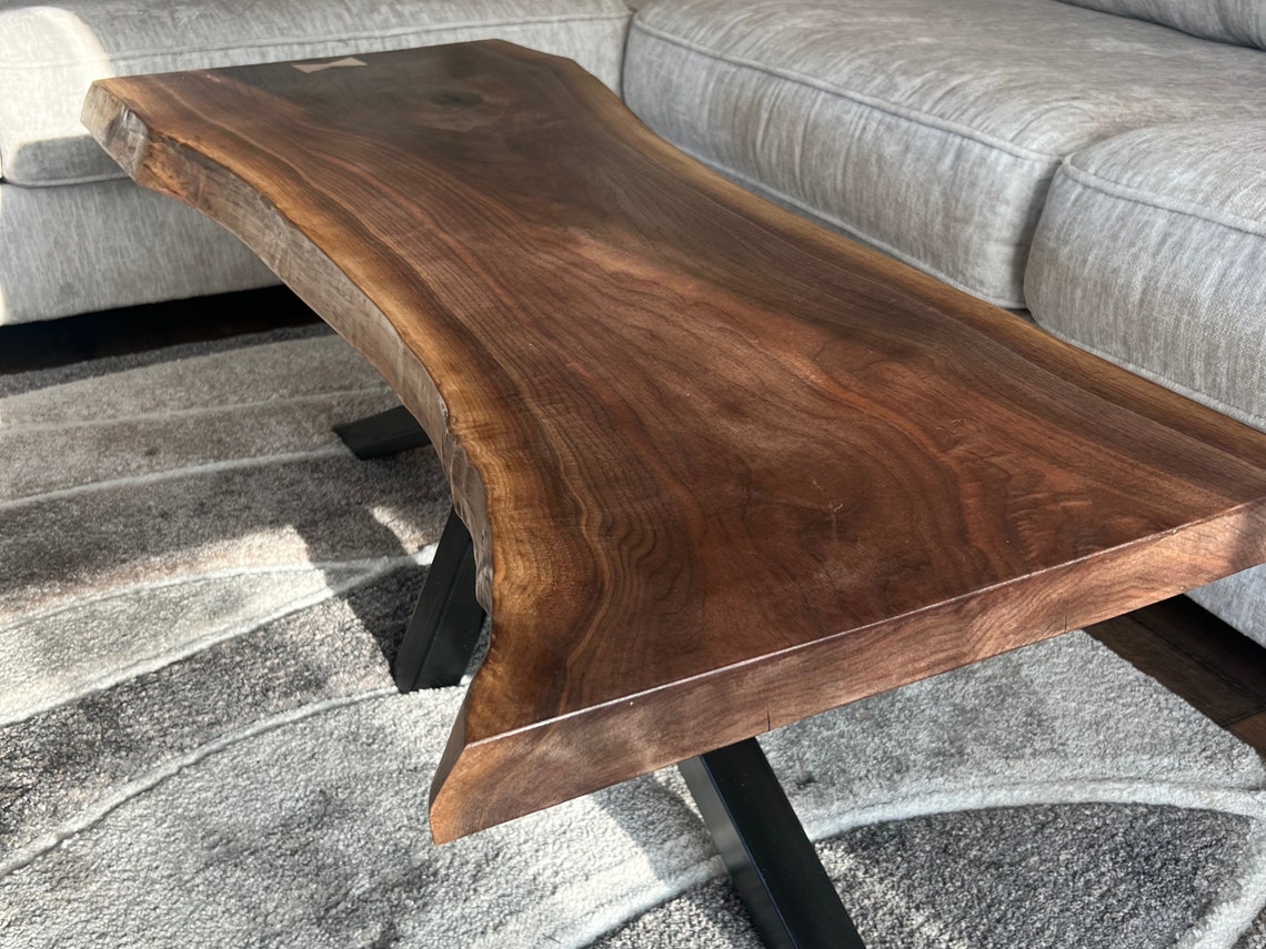 Walnut Coffee Table, Live Edge Walnut, Living Room Table, Handmade
