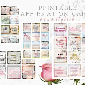 NUOVE schede di affermazione, affermazioni positive, download digitale in PDF, biglietto d’ispirazione con citazioni di amore, famiglia, cura di sé, ricchezza per le donne