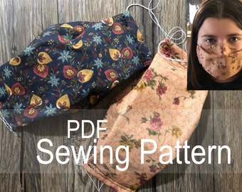 Cricut Maker and Face Mask Sewing Pattern; PDF Sewing Pattern; Instant PDF download pattern; Simple sewing pattern