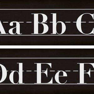 Farmhouse Style Chalkboard Letter Line Wall Alphabet