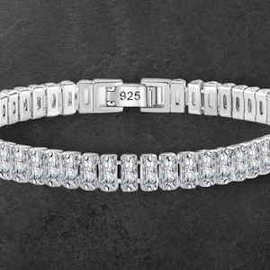 Luxury 925 Sterling Silver Crystal Bracelet – Fine Designer Jewelry for Women, Wedding & Engagement Gift, 18CM