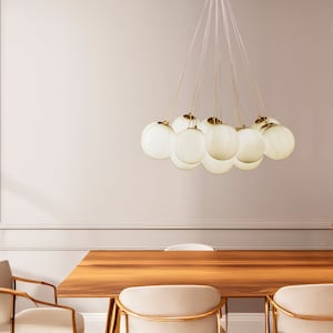 Textured Glass Globe Chandelier: Modern Cloud Pendant Light