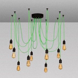 Spider Chandelier Pendant Light, Minimal Modern Light, High Ceiling Light, Multi Bulb Chandelier, Customizable Light, Premium Chandelier