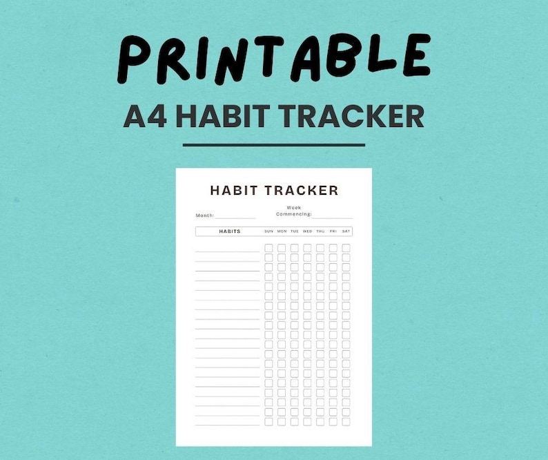 Printable Weekly Habit Tracker | A4 PDF | Goal Setting & Productivity ...